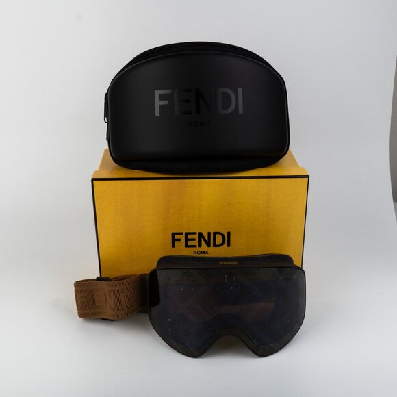 Fendi FE40152U SKI MASK Women 48G Brown Mirror NEW AUTHENTIC - Picture 13 of 13